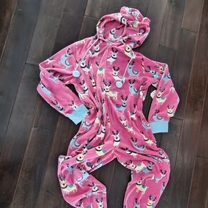 NEW Adult Size Fleece Pink Deer Onesie XL